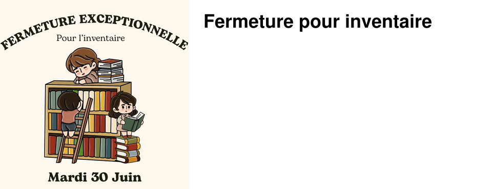 Fermeture pour inventaire